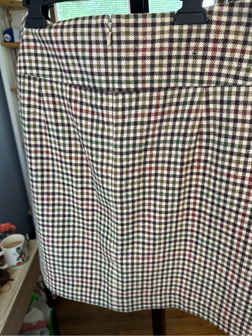Banana Republic Mini Skirt in Cream, Black, Brown with Red and Green Accents